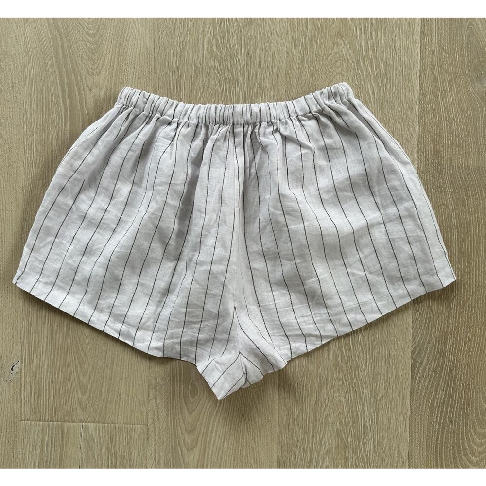 ELCE Swim Womens Shorts Linen Striped Pull On Pockets Ties - Picture 7 of 7